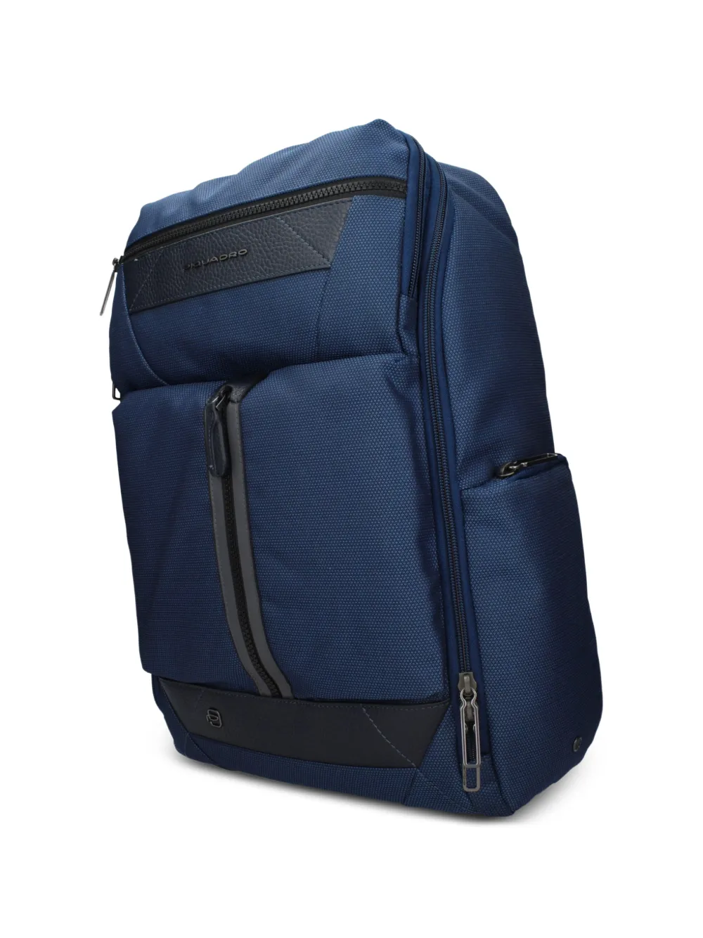 PIQUADRO Rugzak met leren afwerking en textuur Blauw