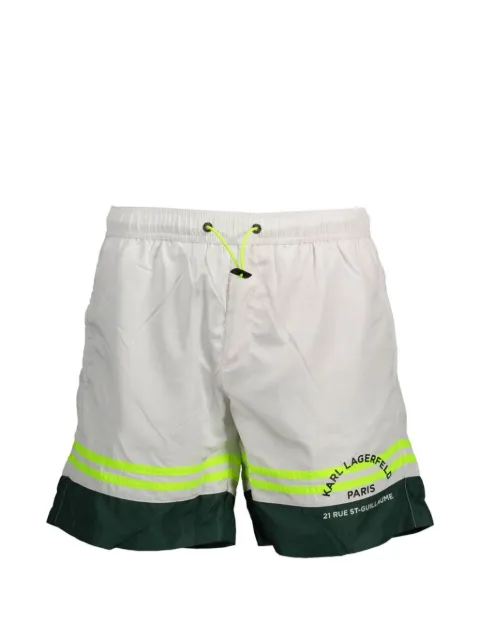 Karl Lagerfeld shorts de playa con diseño color block y logo estampado