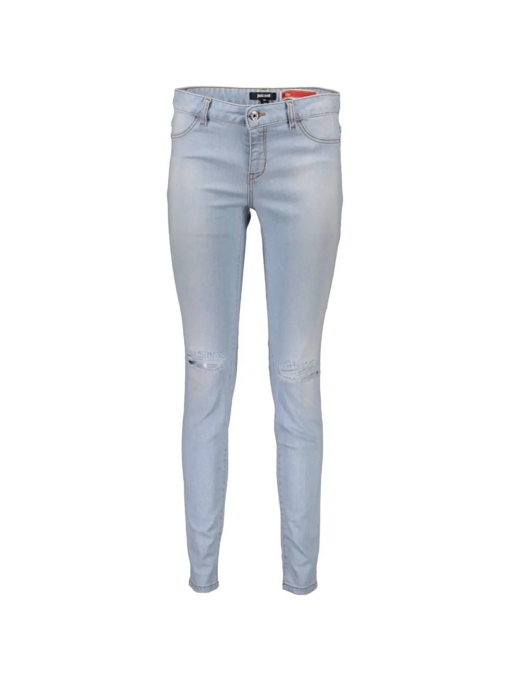 Just Cavalli ripped embroidered jeans - Blu