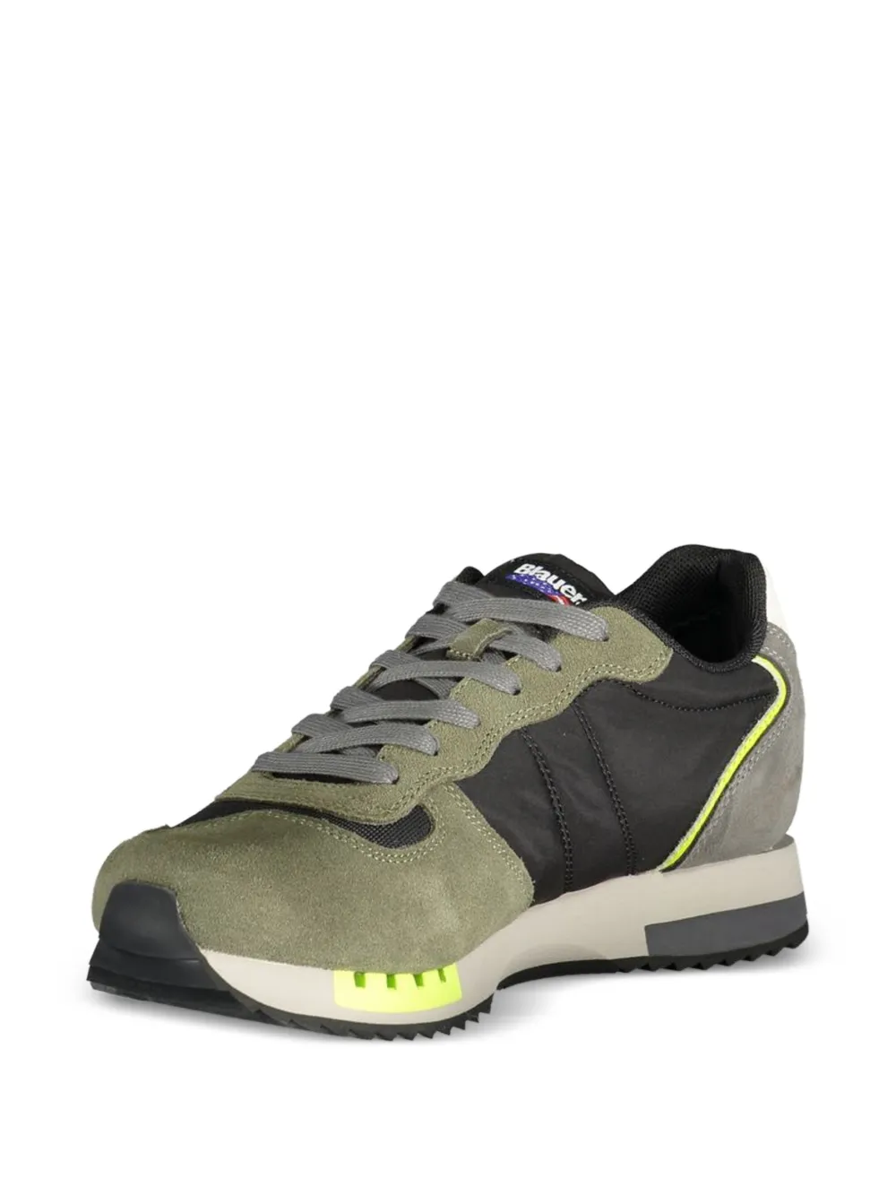 Blauer suede-panelled sneakers Groen