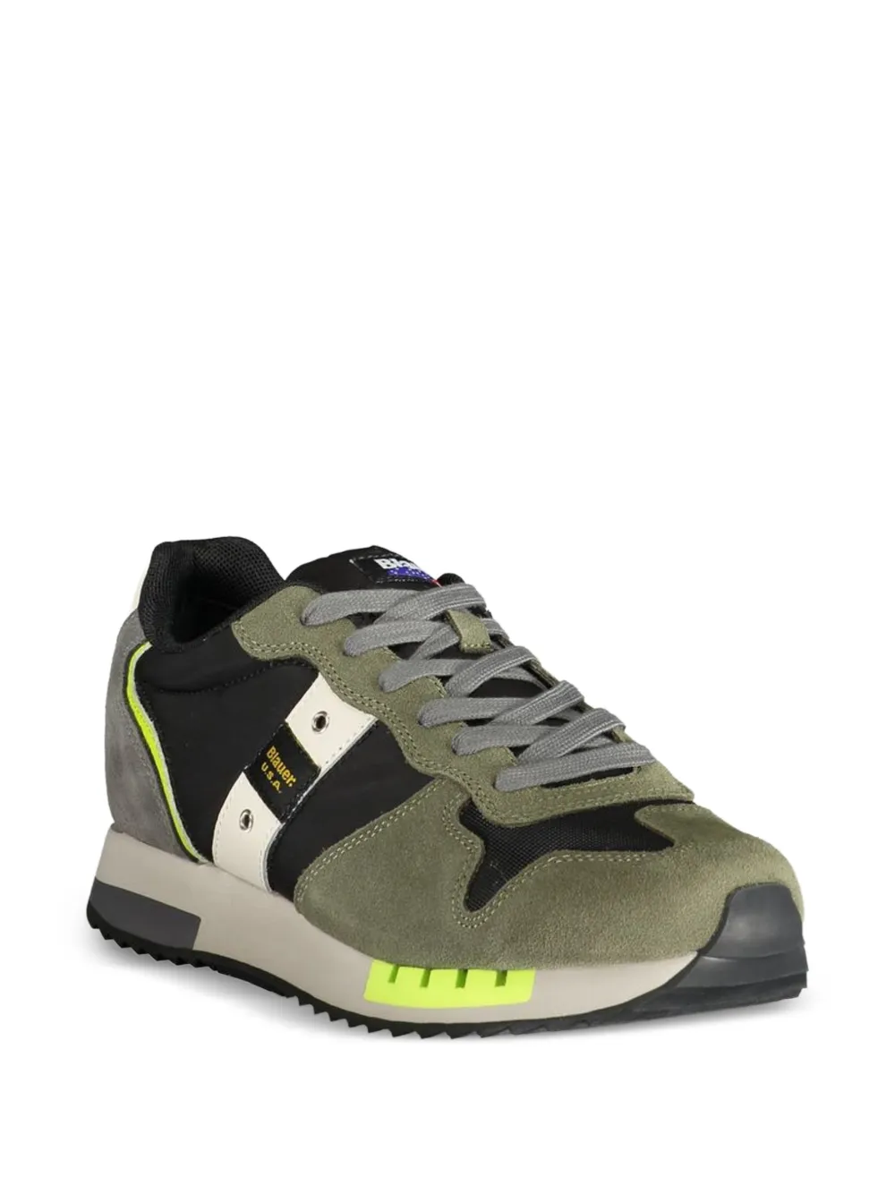 Blauer suede-panelled sneakers Groen