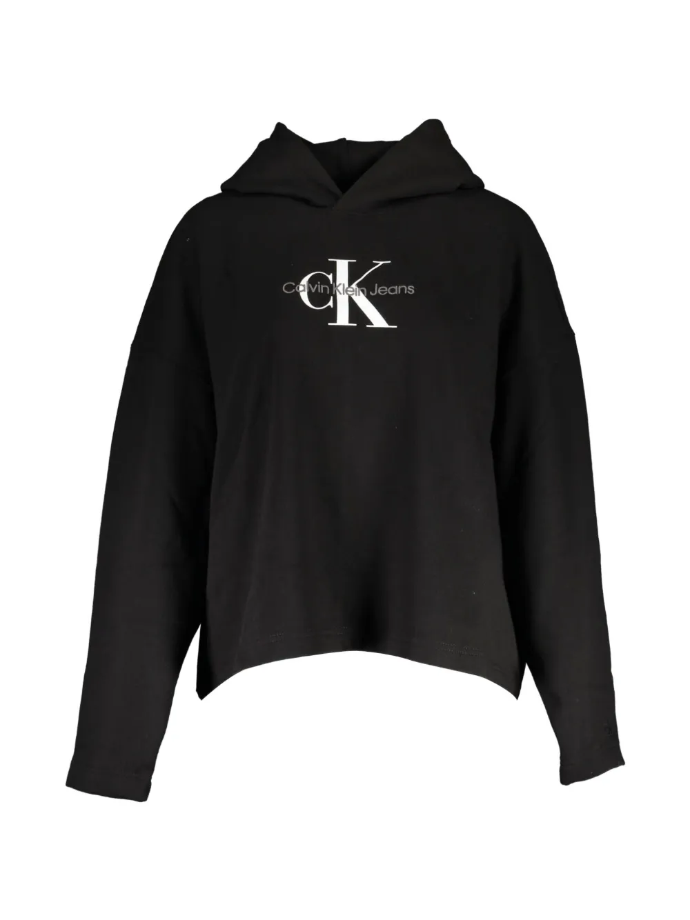 Calvin Klein logo-print relaxed-fit hoodie - Schwarz