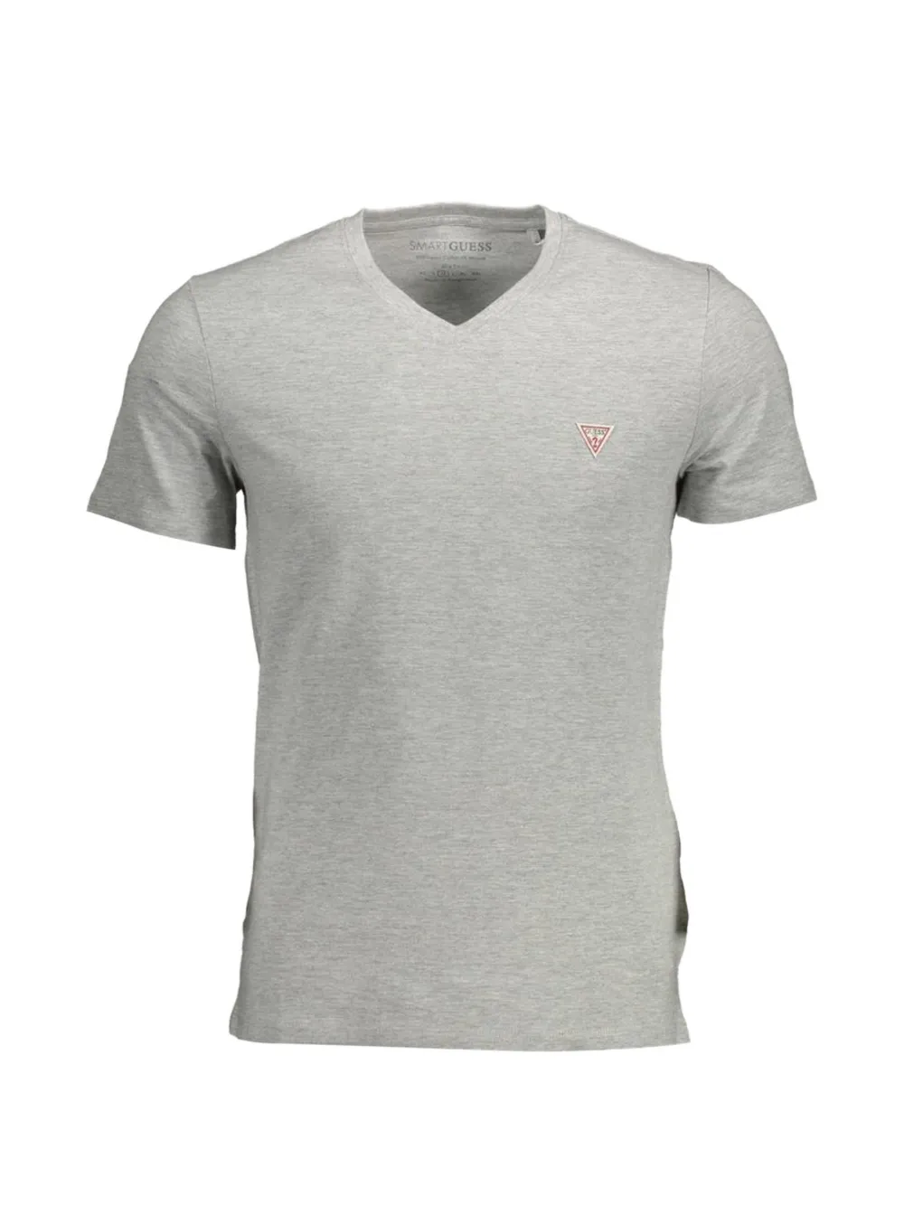 GUESS USA logo-patch V-neck T-shirt - Grigio