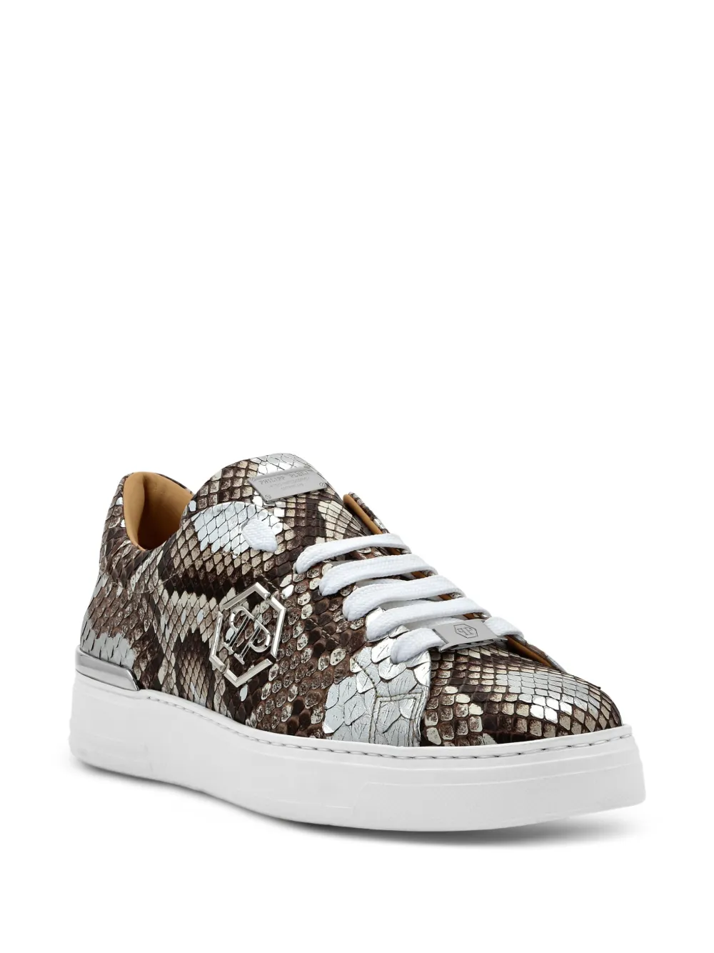 Philipp Plein Sneakers van pythonleer Bruin