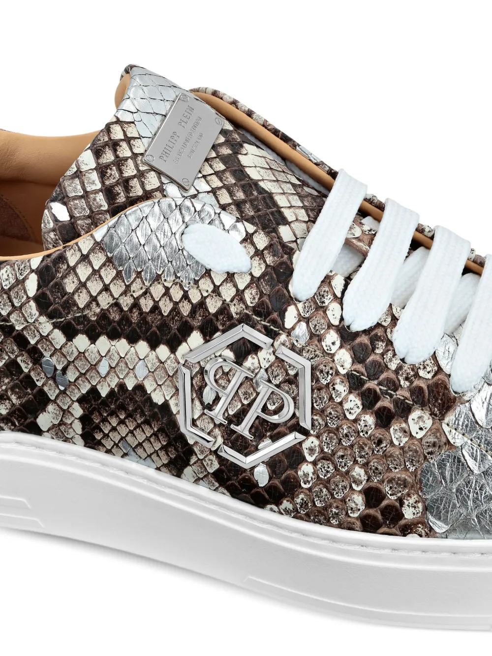 Philipp Plein Sneakers van pythonleer Bruin