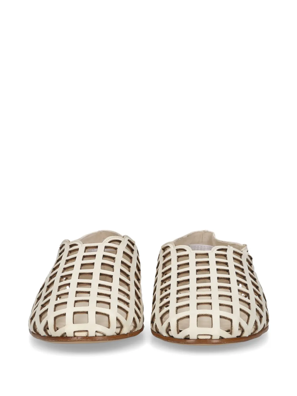 GIABORGHINI leather ballet flats Beige