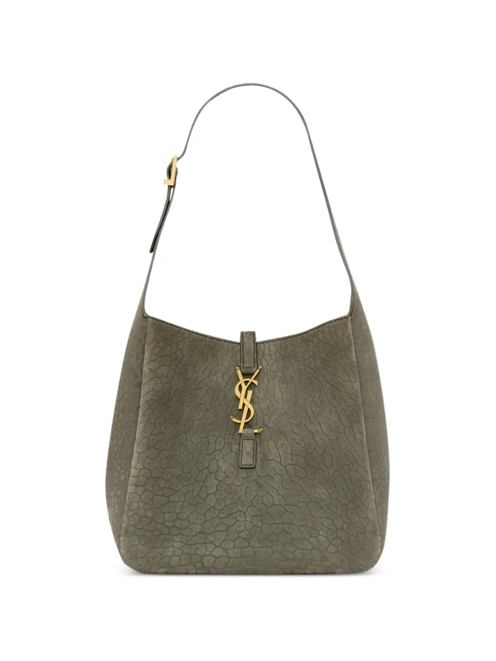 Saint Laurent Le 5 à 7 cracked-effect shoulder bag - Green