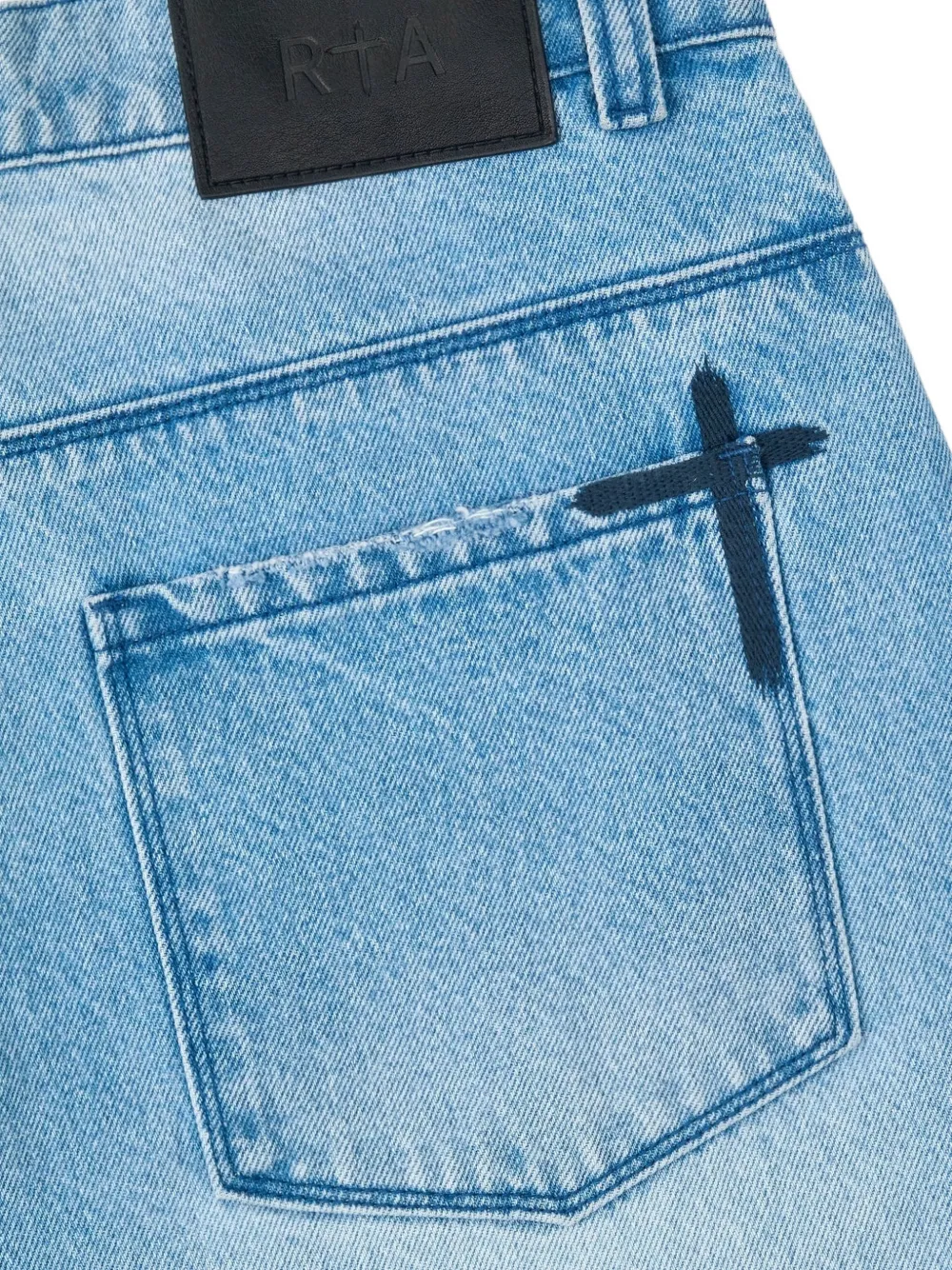 RTA Xander jeans met wijde pijpen Blauw