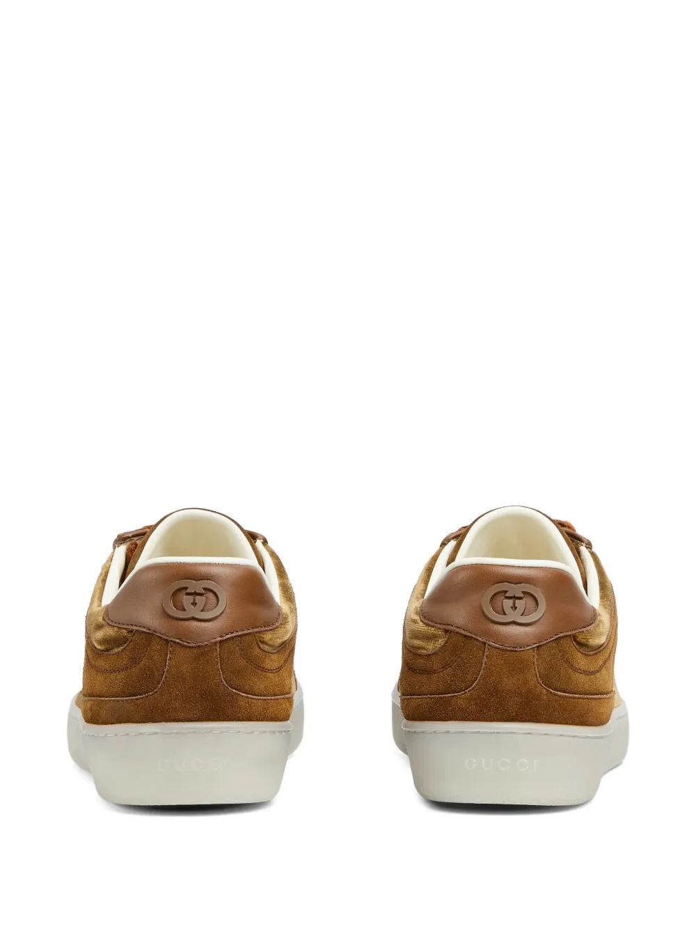 Gucci Interlocking G fluwelen sneakers Bruin