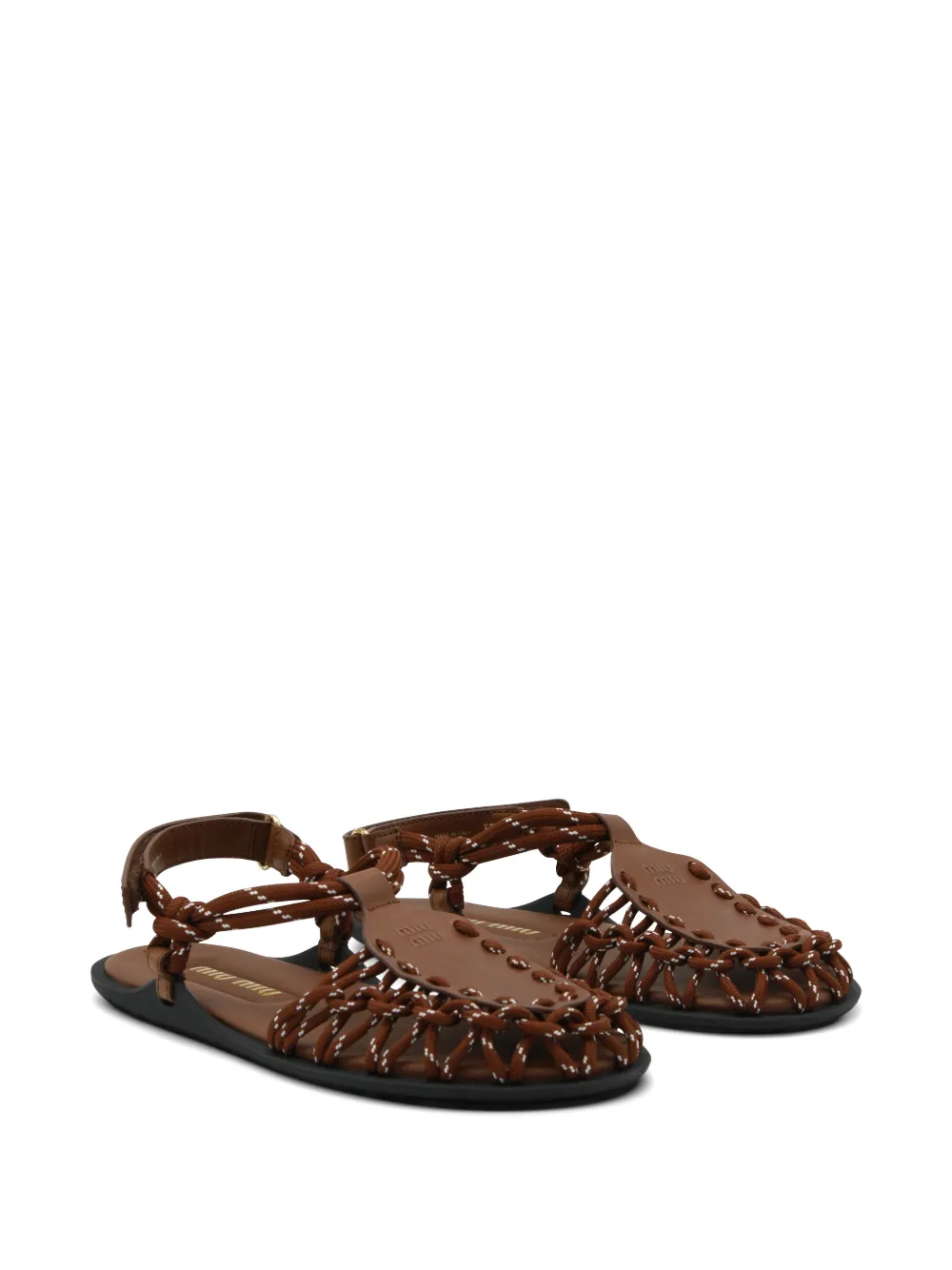 Miu woven flat sandals Bruin