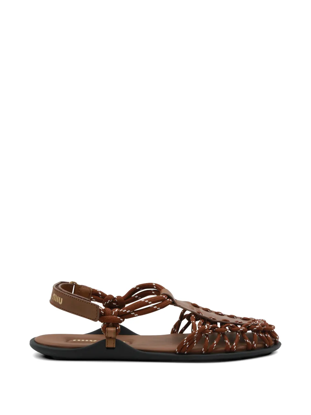 Miu Miu woven flat sandals - Braun