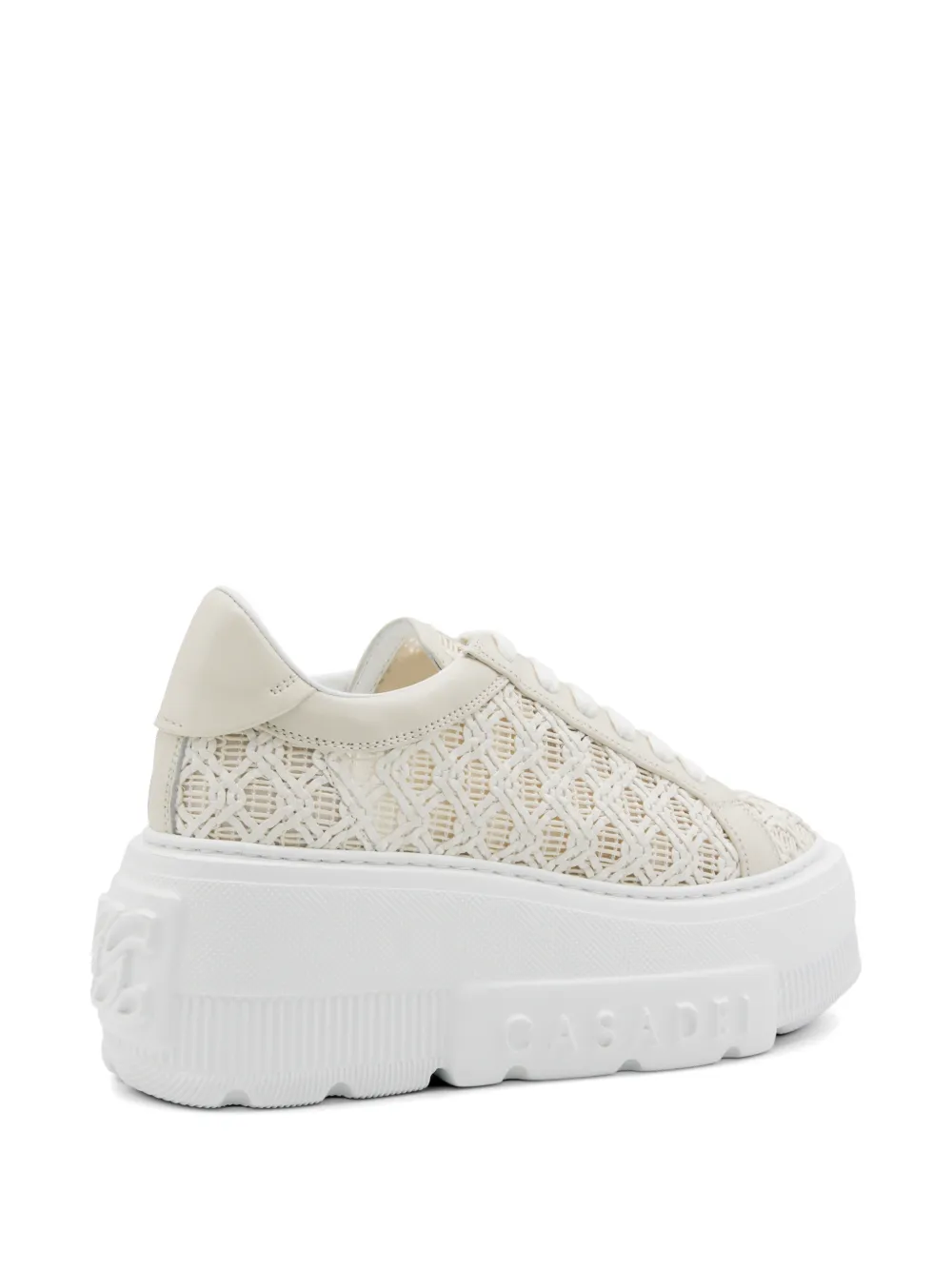 Casadei woven platform sneakers Beige