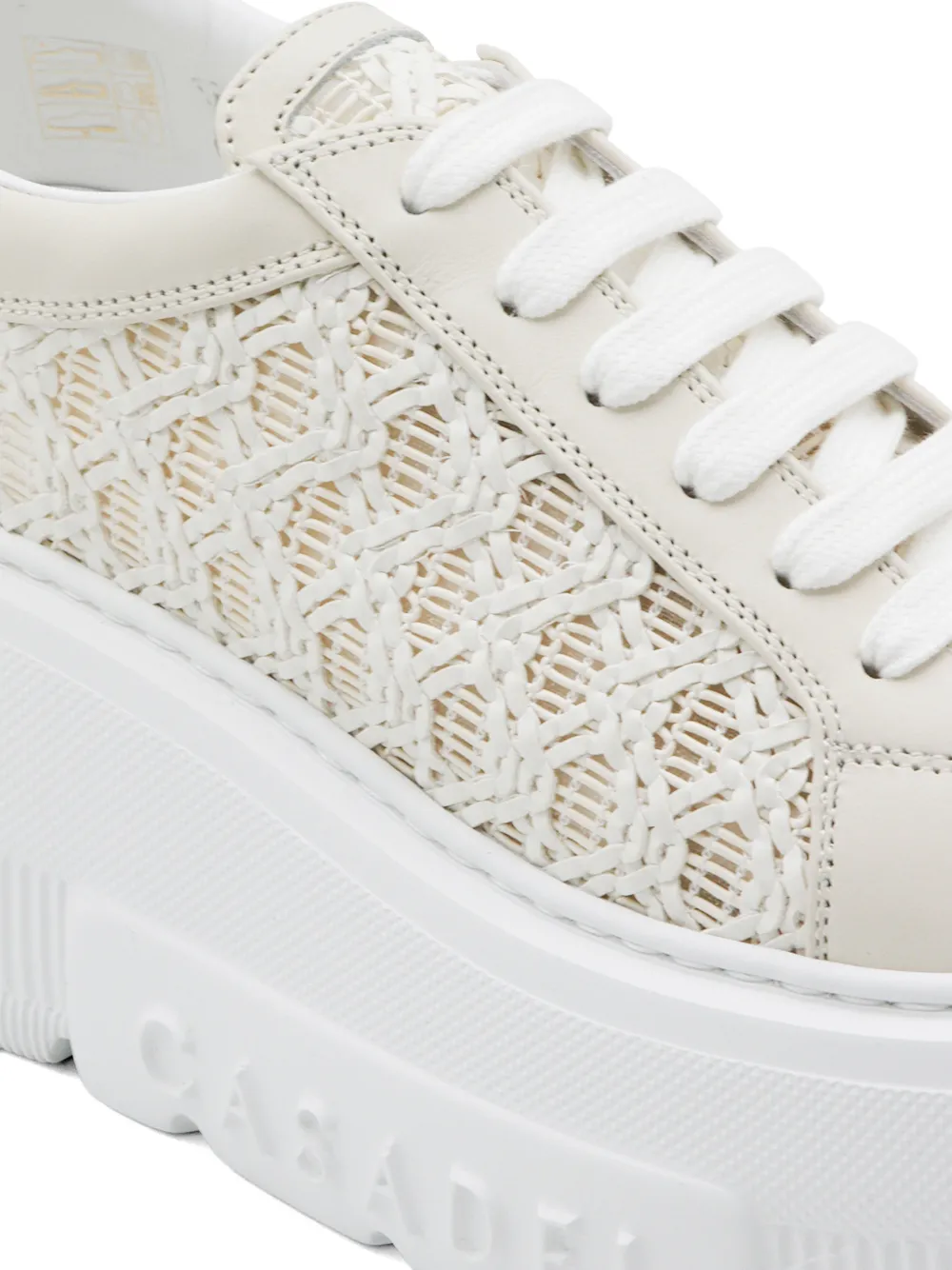 Casadei woven platform sneakers Beige