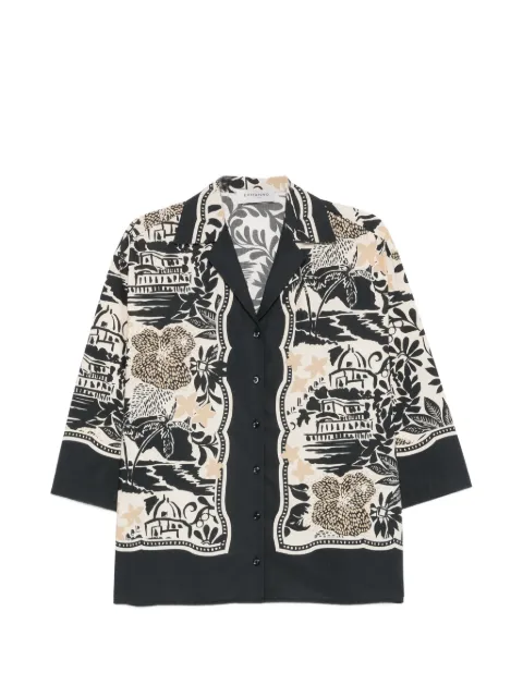 ERMANNO FIRENZE graphic-print notch-lapel shirt