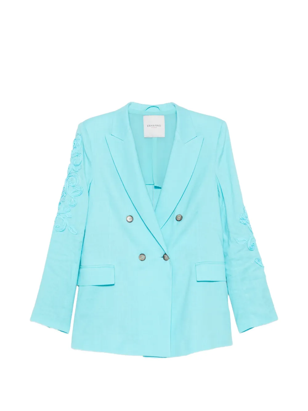 ERMANNO FIRENZE embroidered double-breasted blazer - Blue