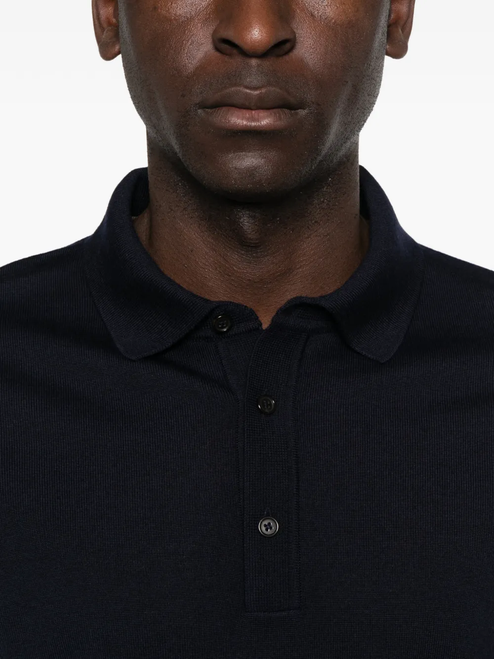BOSS Gebreide polotop van scheerwol Blauw