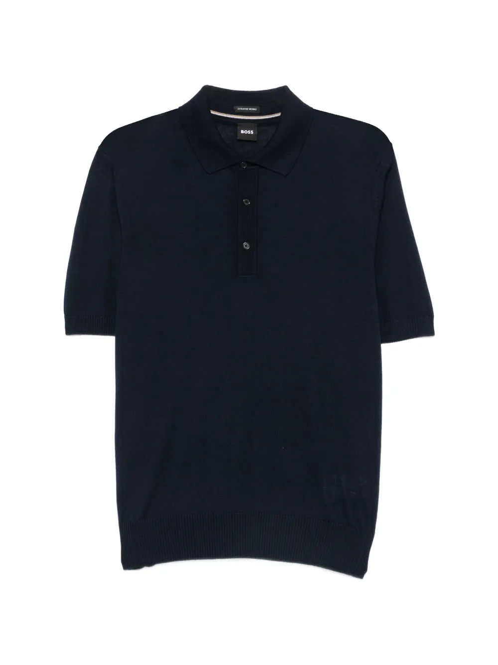 BOSS short-sleeve wool polo shirt - Blu