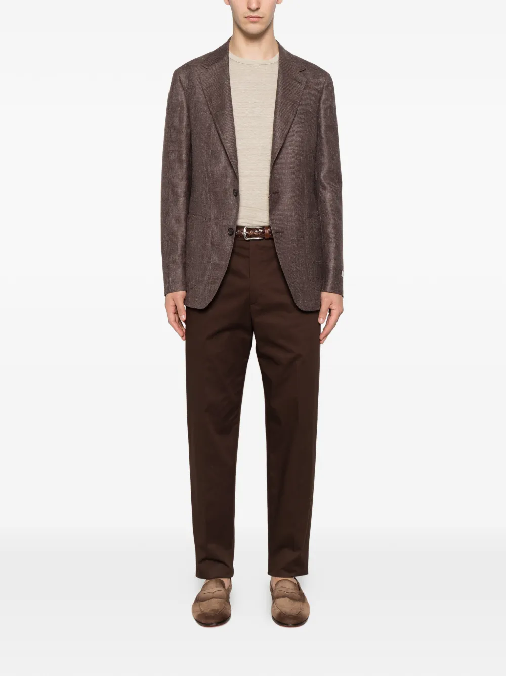 Tagliatore Broek met riemlussen Bruin