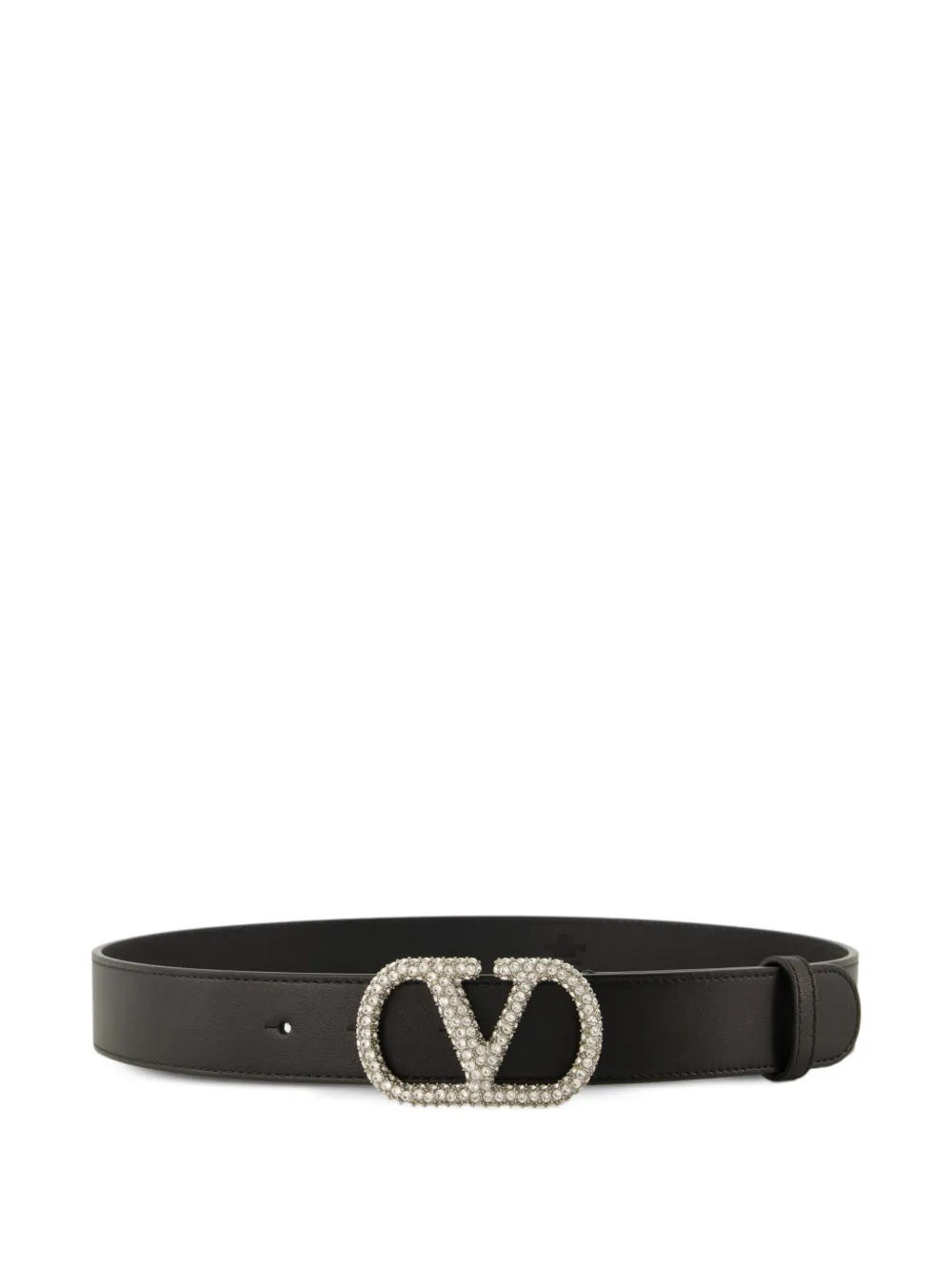 Valentino Garavani VLogo Signature crystal-embellished belt - Nero