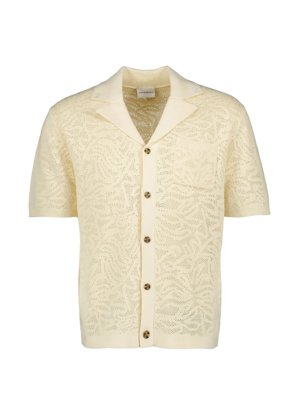 Drôle De Monsieur lace-effect knit short-sleeve shirt - Toni neutri