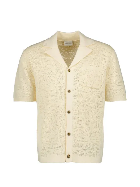 Drôle De Monsieur lace-effect knit short-sleeve shirt