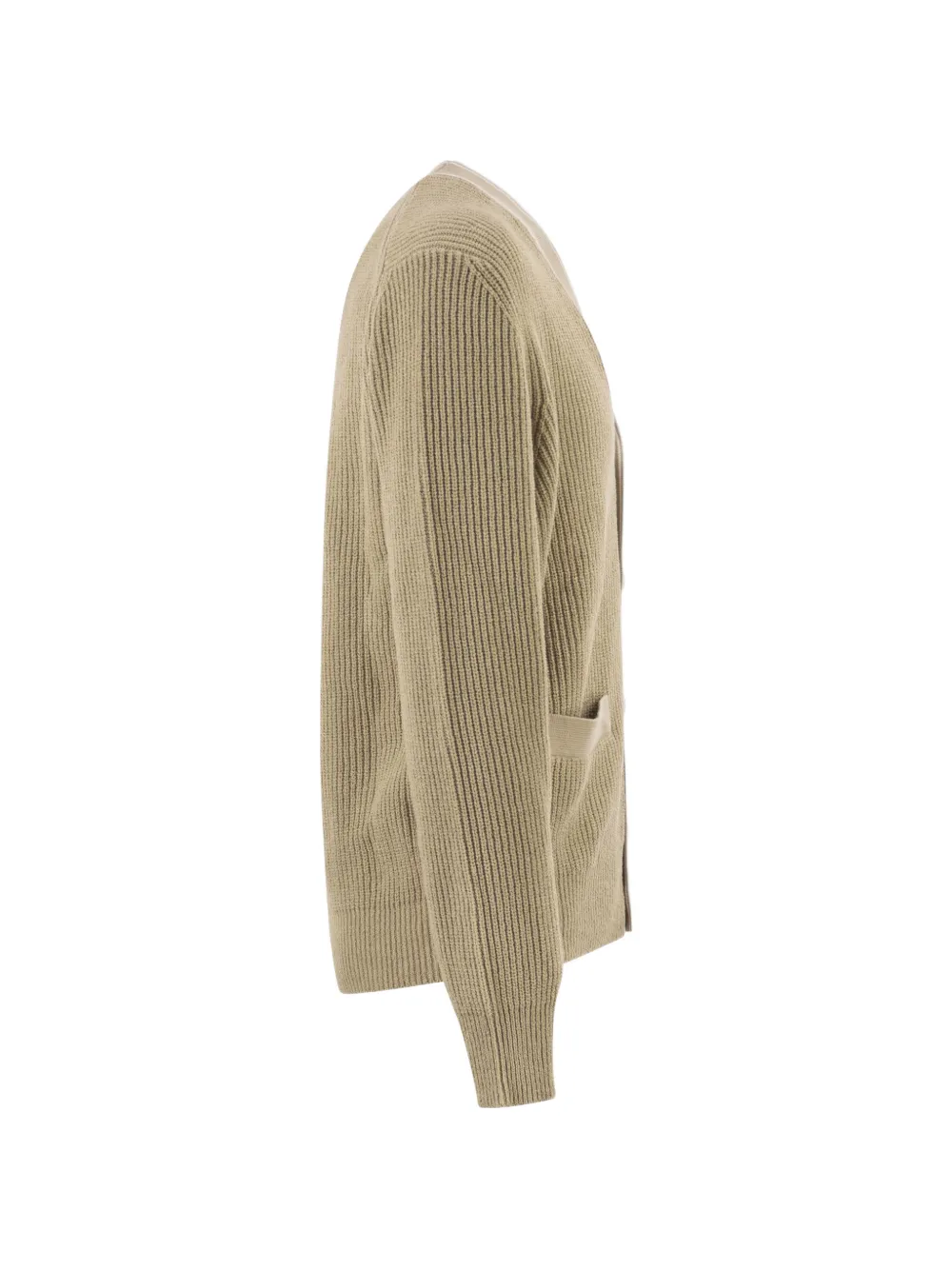 BOSS Ribgebreid vest Beige