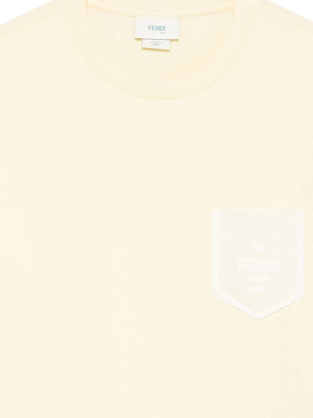 Fendi Kids T-shirt met borstzak Geel