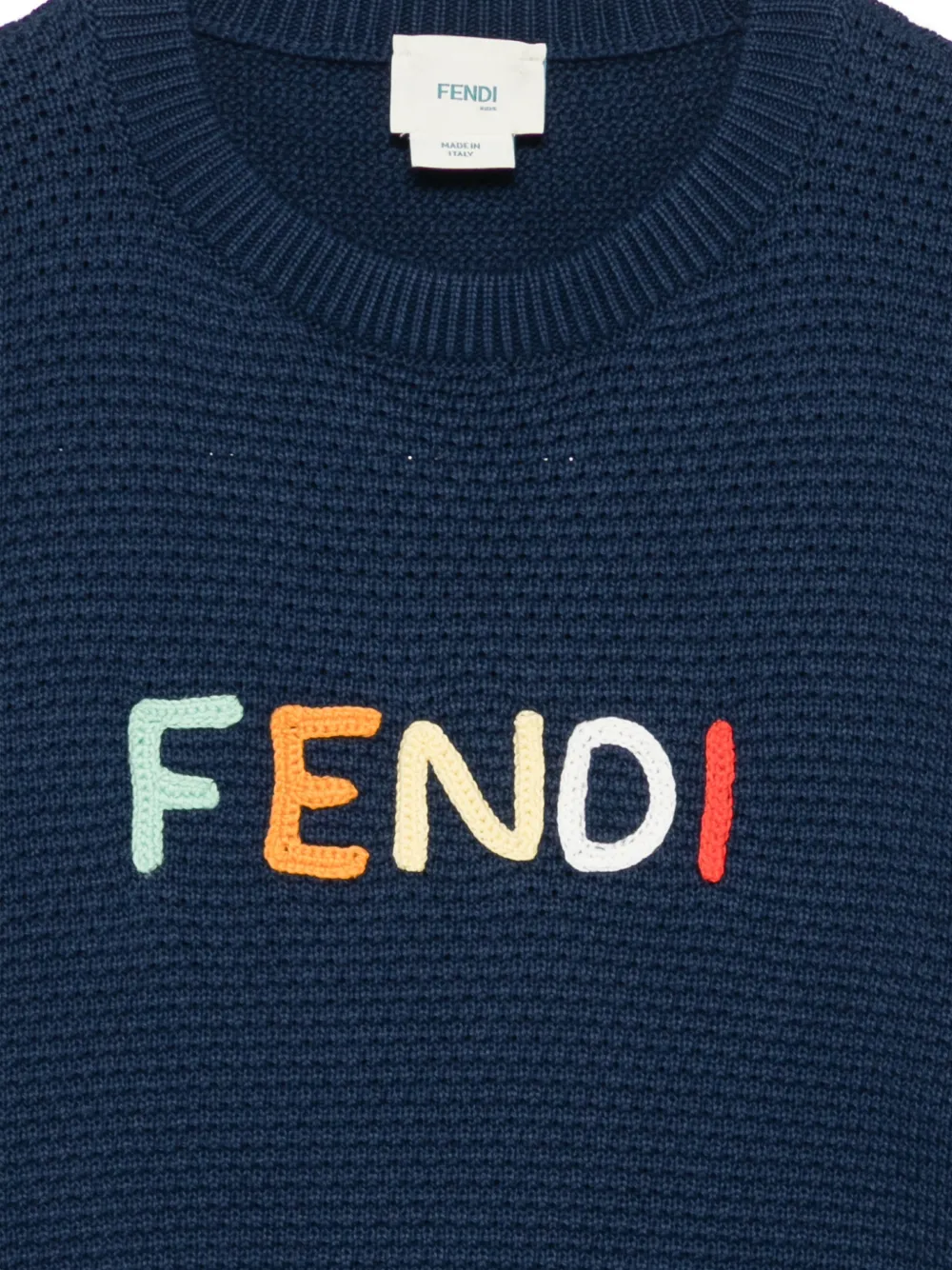 Fendi Kids Trui met geborduurd logo Blauw