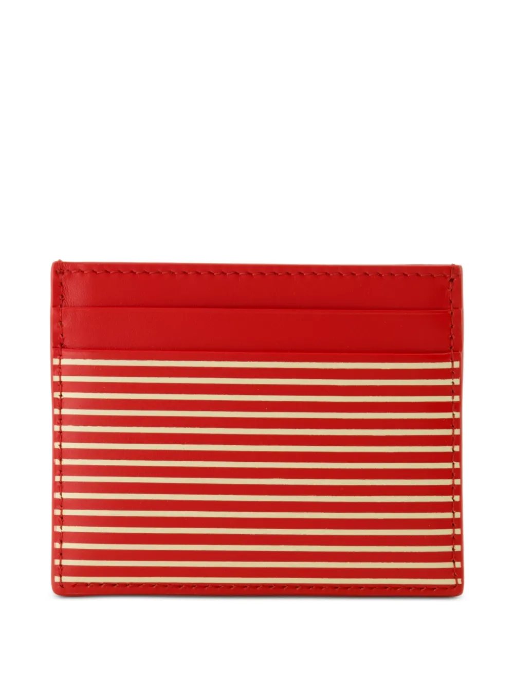 Valentino Garavani VLogo Signature kalfsleren pasjeshouder met gestreepte print Rood
