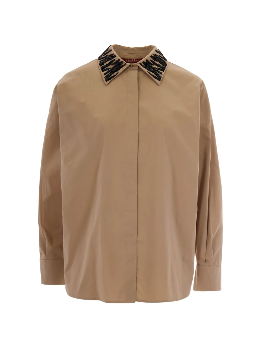 Max Mara detailed-collar cotton shirt - Neutrals