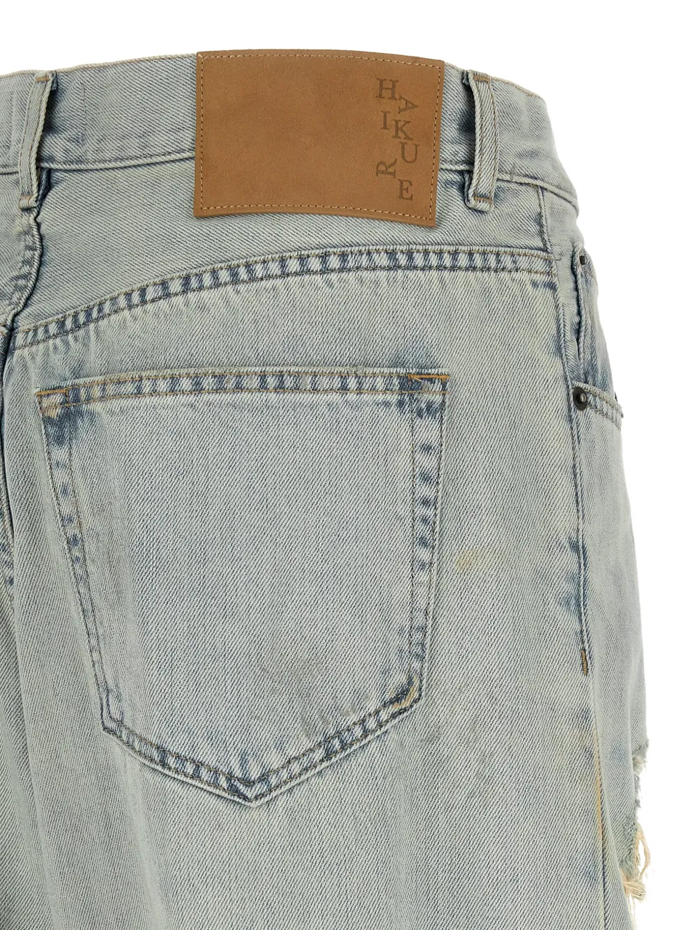 Haikure Gerafelde jeans met franje Blauw