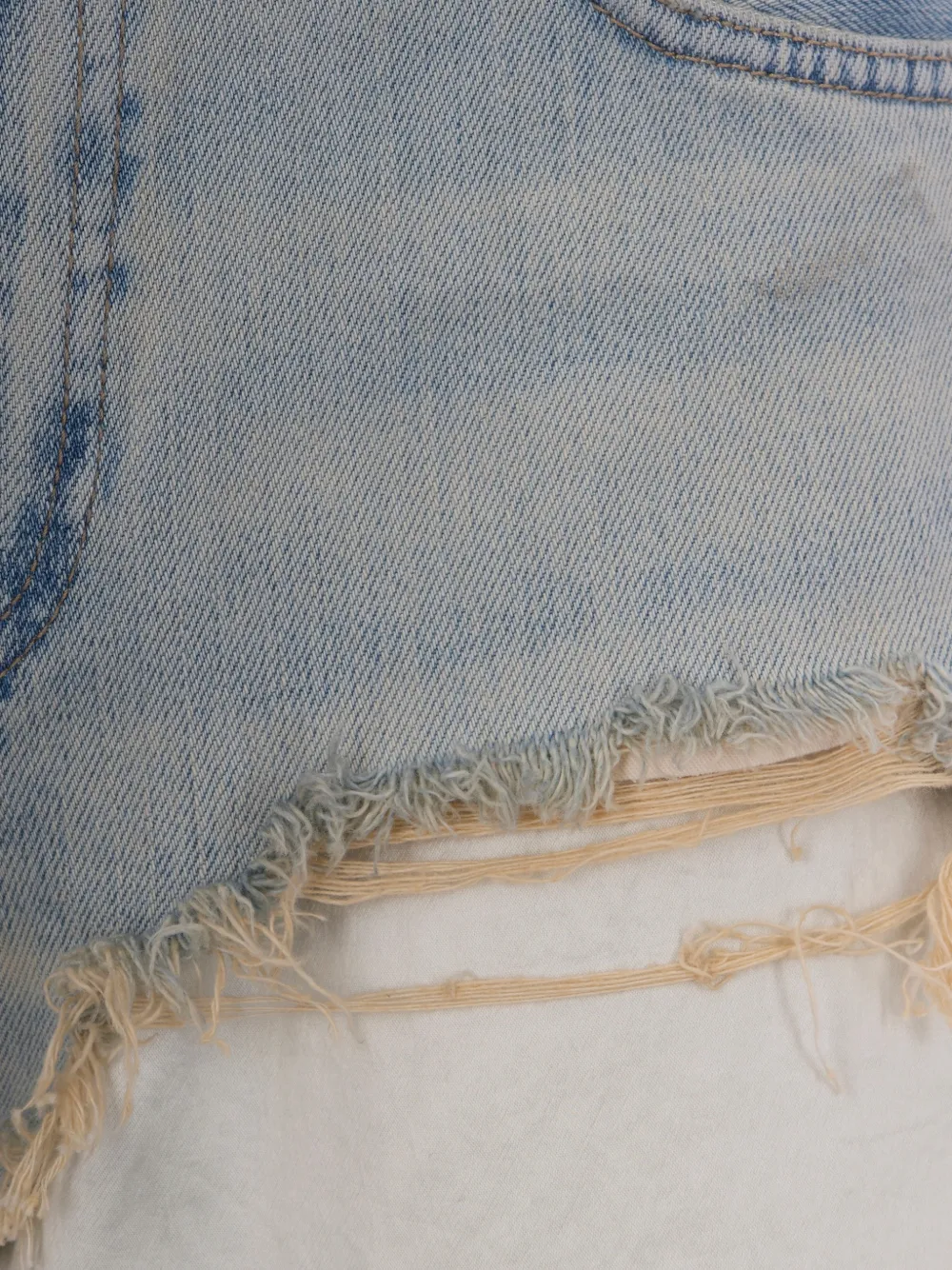 Haikure Gerafelde jeans met franje Blauw