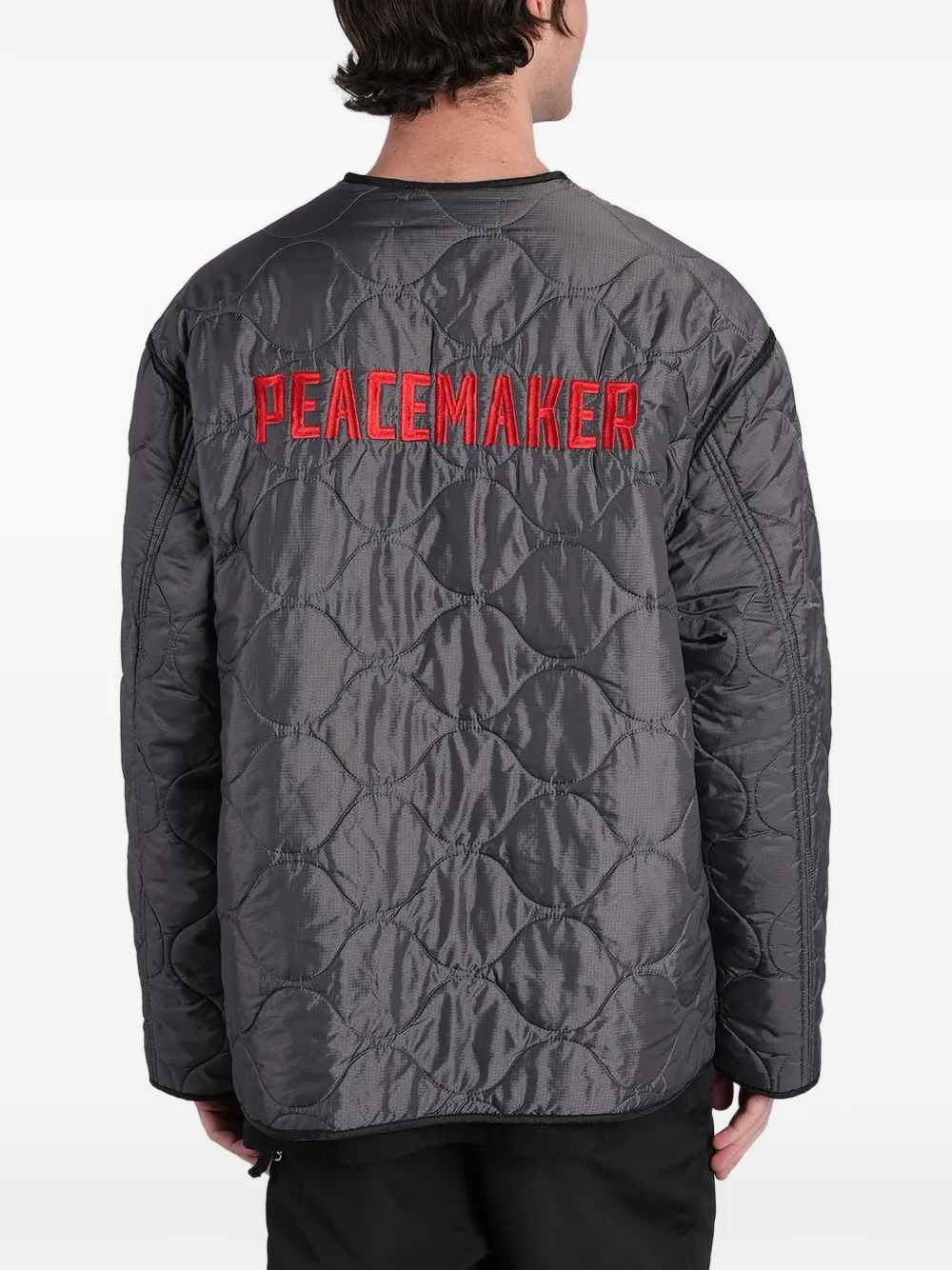 Peacemaker Oamc Casual gewatteerd button-down jack met V-hals Grijs