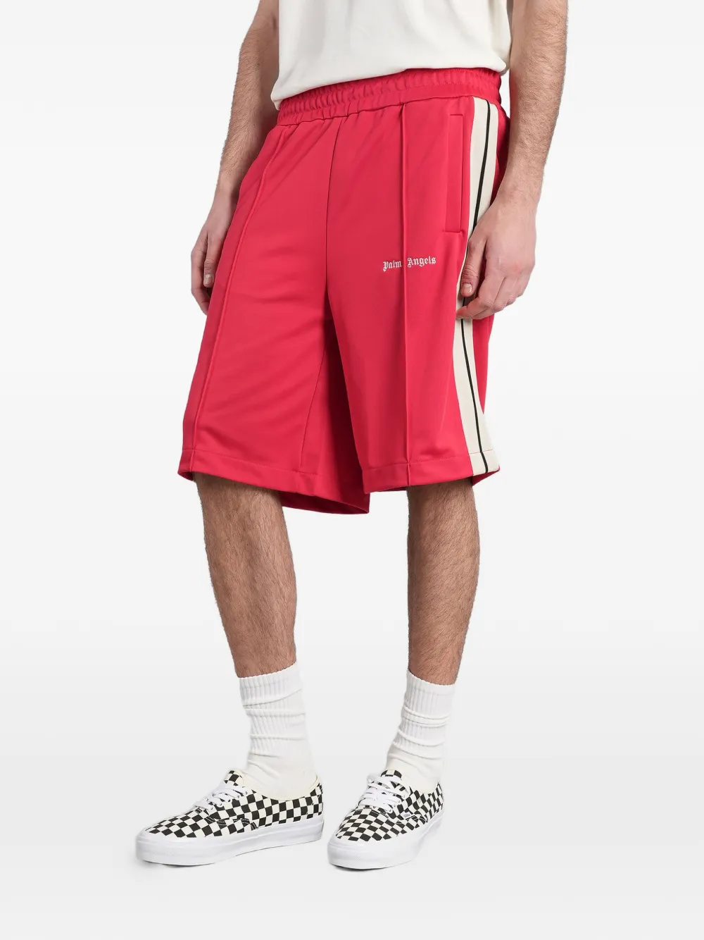 Palm Angels Shorts met logoprint Rood