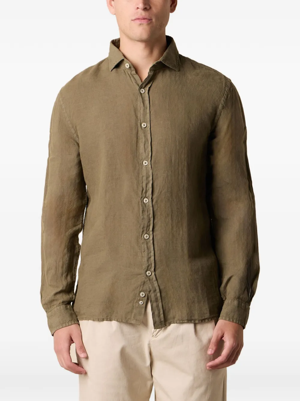 Brooks Brothers slim-fit spread-collar shirt - Verde
