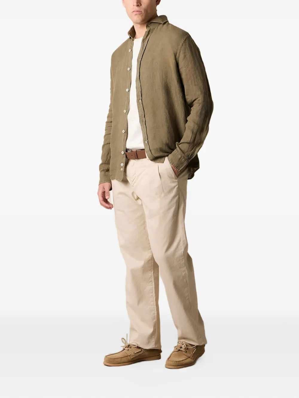 Brooks Brothers Slim-fit overhemd met gespreide kraag Groen