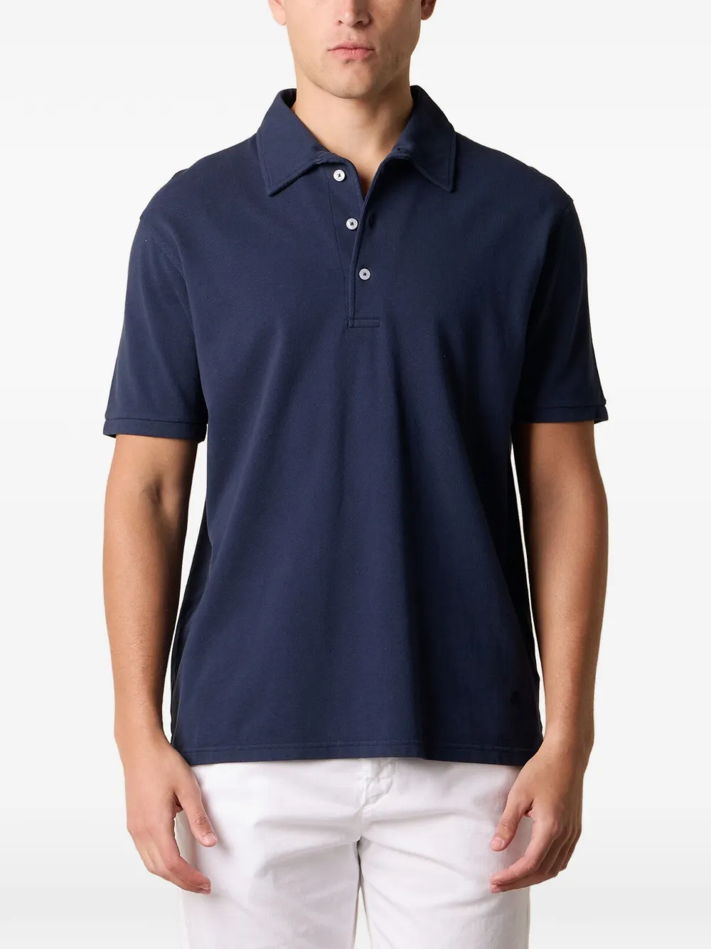 Brooks Brothers washed cotton-pique polo shirt - Blu
