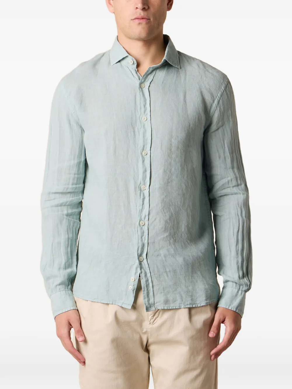 Brooks Brothers spread-collar linen shirt - Verde