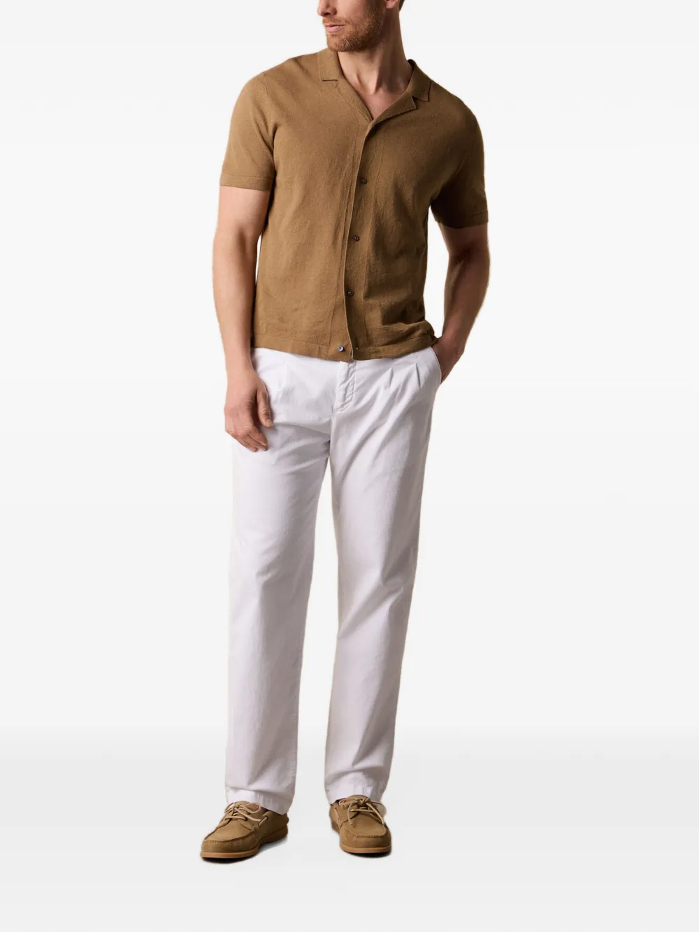 Brooks Brothers Broek met geplooid detail Wit