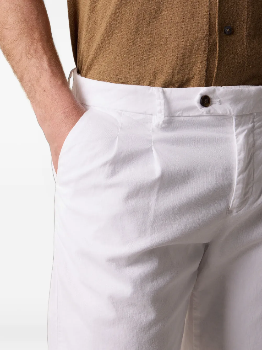 Brooks Brothers Broek met geplooid detail Wit