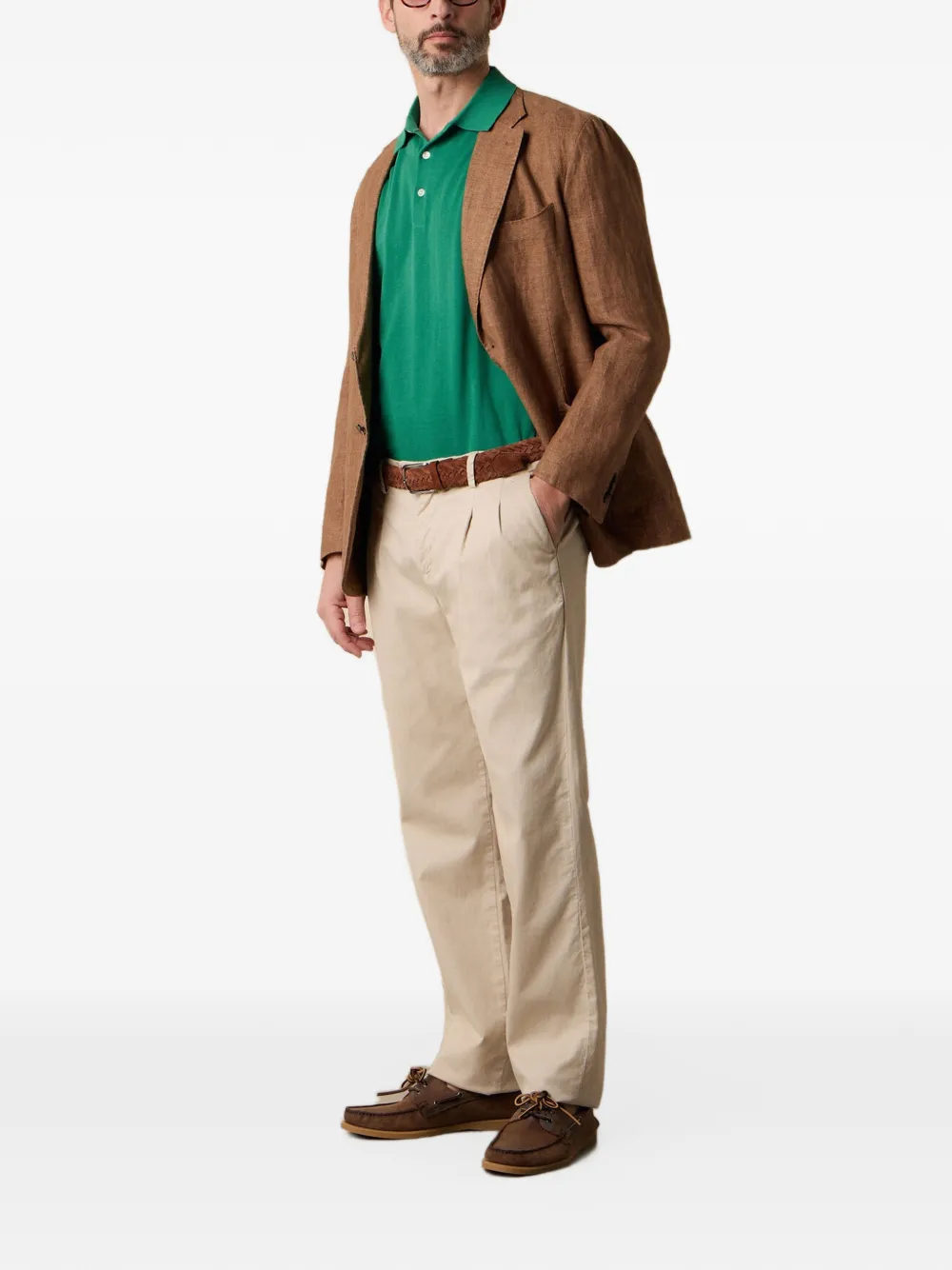 Brooks Brothers Broek met geplooid detail Beige
