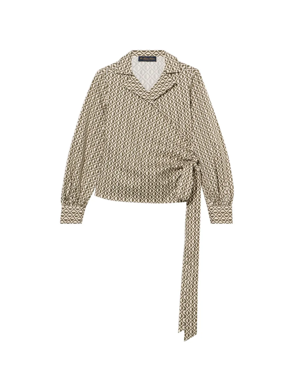Brooks Brothers optical-print wrap blouse - Grün