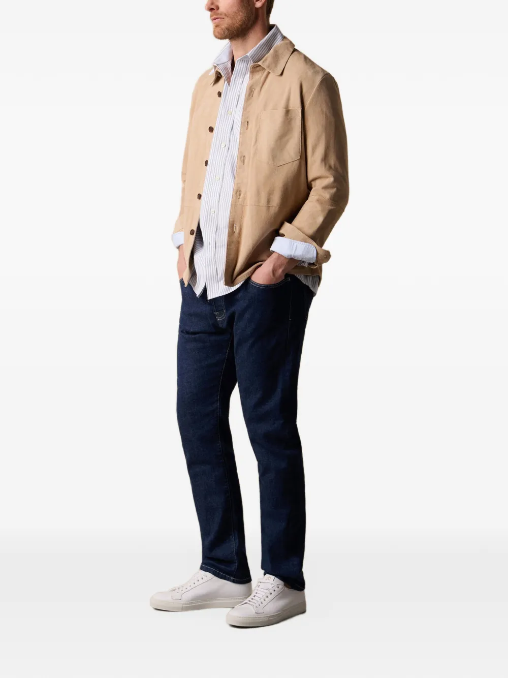 Brooks Brothers Suède shirtjack Beige