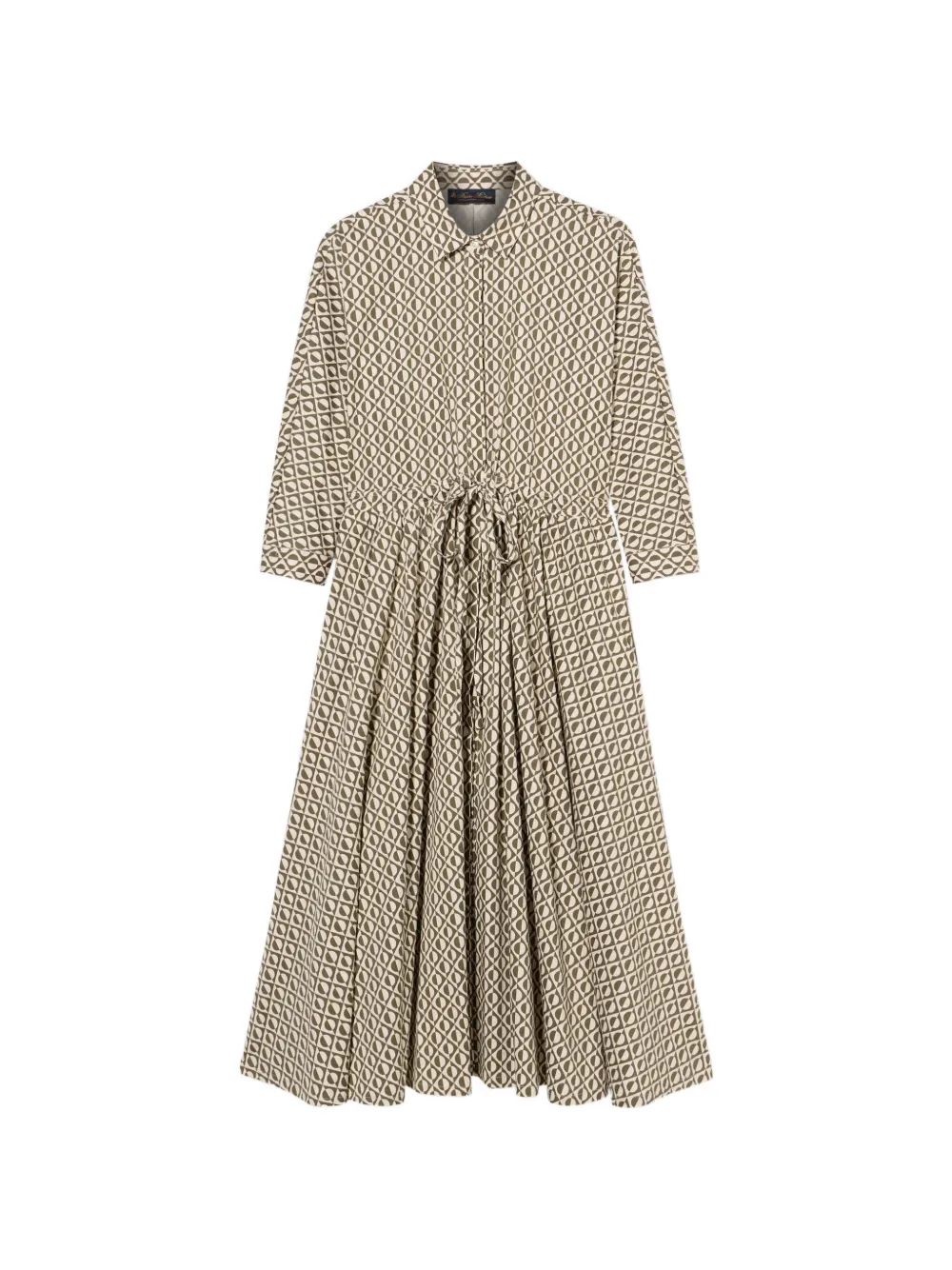 Brooks Brothers printed drawstring midi dress - Toni neutri
