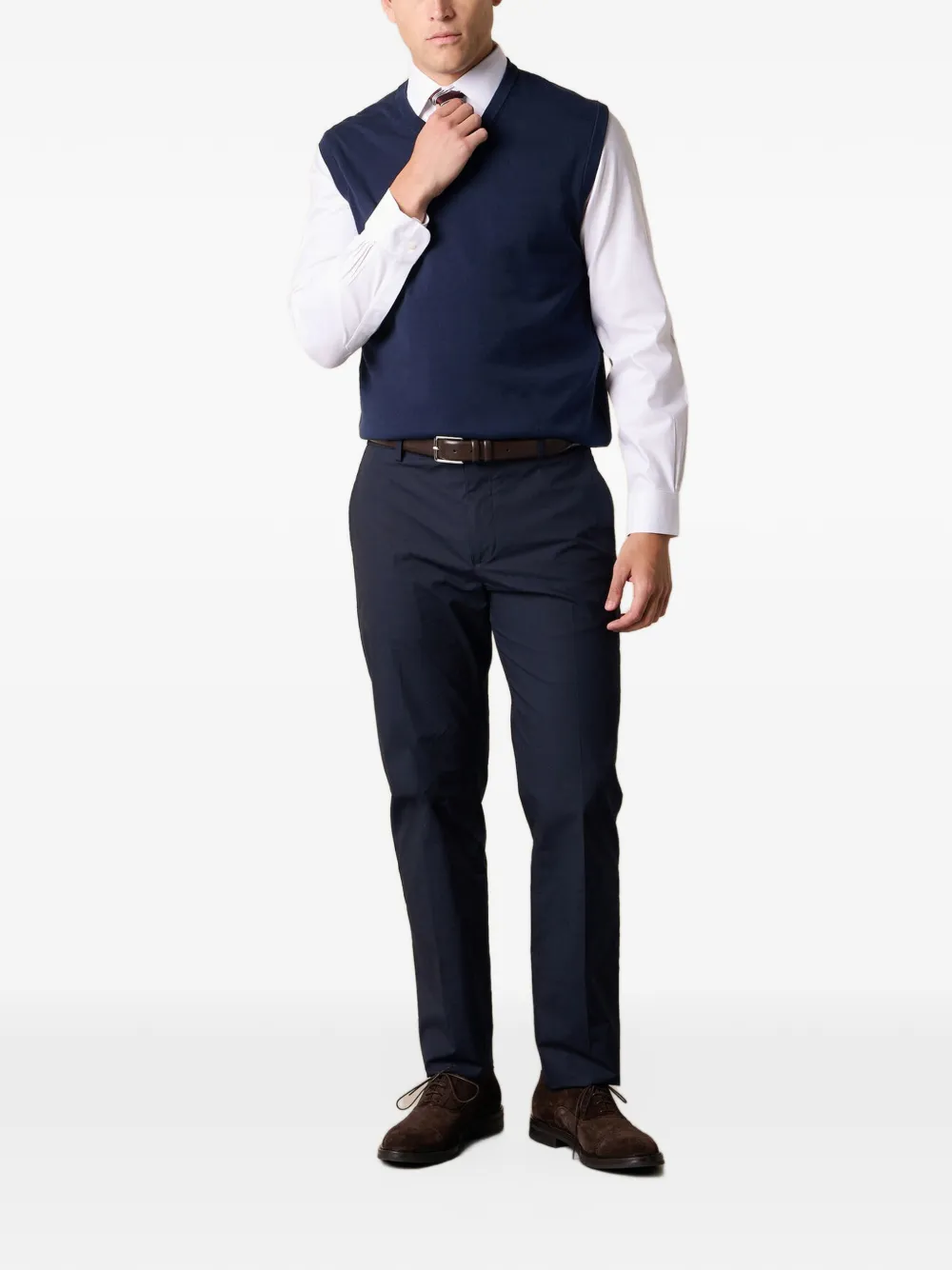 Brooks Brothers Popeline chino Blauw