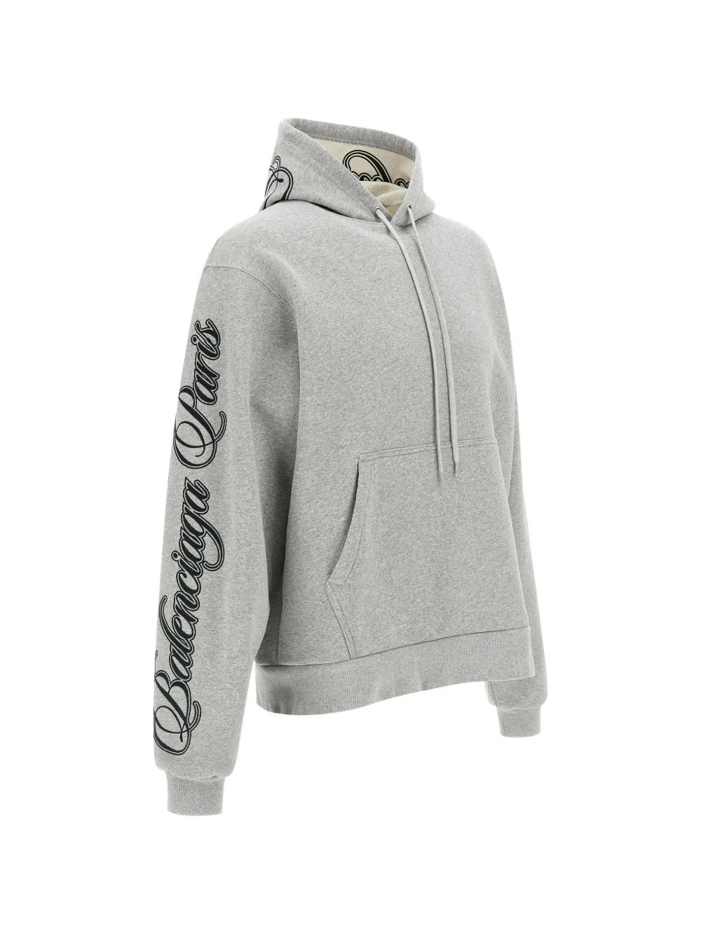 Balenciaga Cursive katoenen hoodie met borduurwerk Grijs