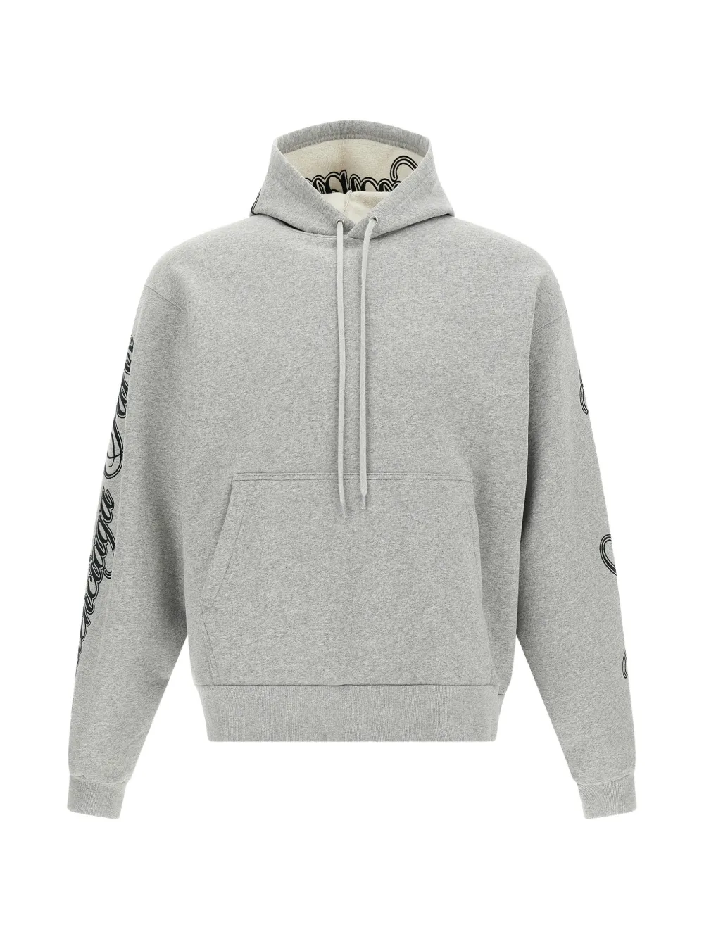 Balenciaga Cursive embroidered cotton hoodie - Grigio
