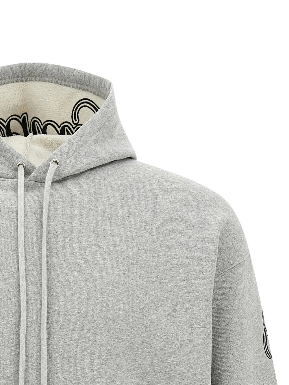 Balenciaga Cursive katoenen hoodie met borduurwerk Grijs