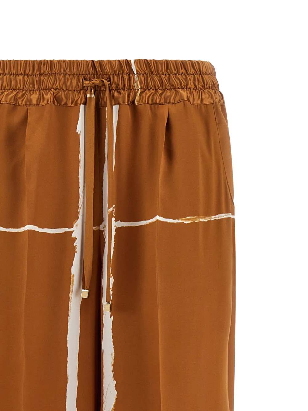  Kiton Pantalones De Seda - Marrón 