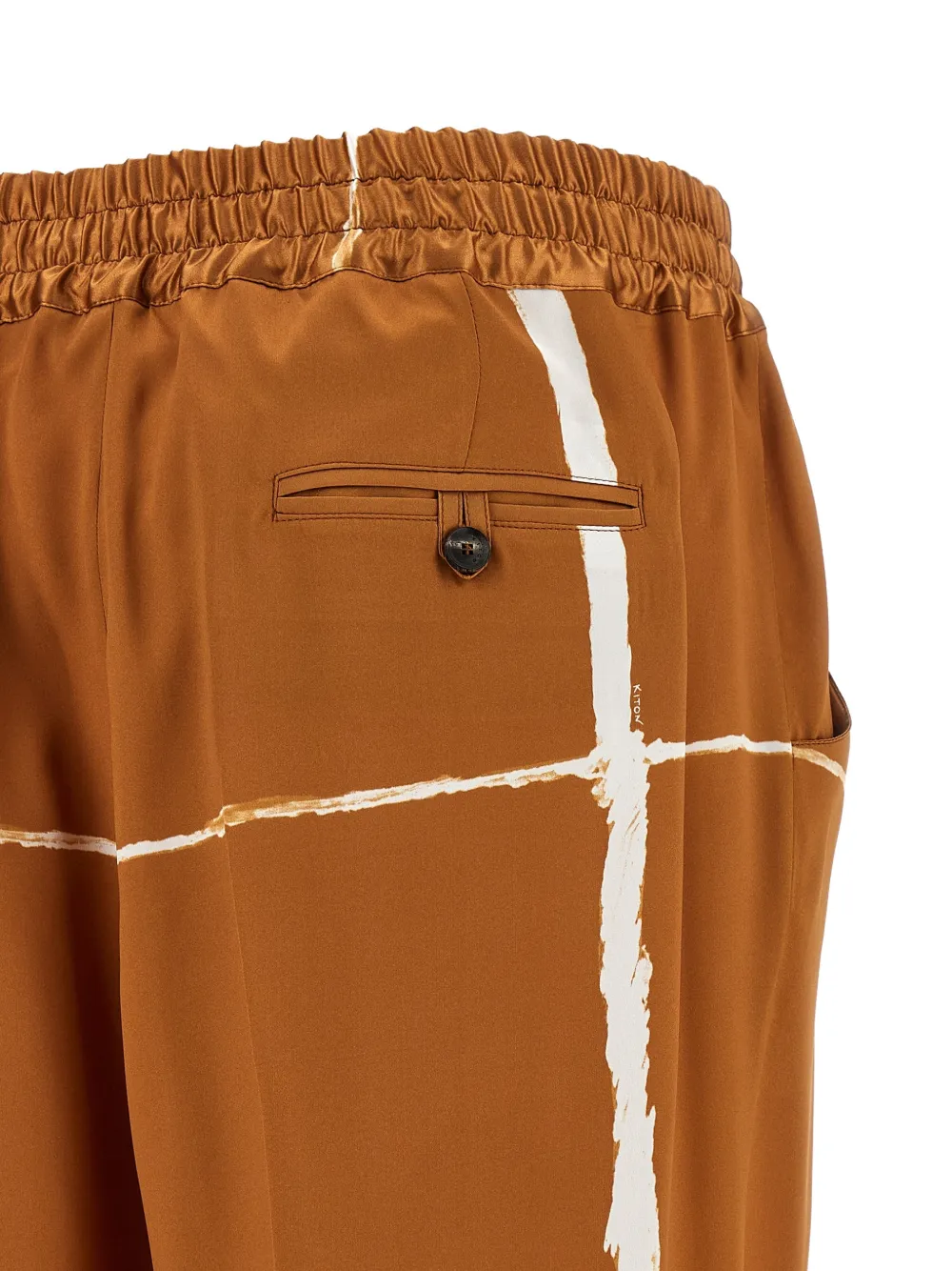 Kiton Zijden broek Bruin